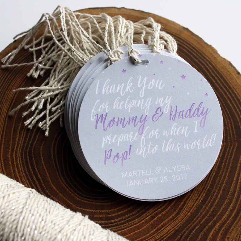 Baby Shower Favor Tags Purple Baby Shower Baby Shower Etsy Baby Shower Favor Tags Purple Baby Shower Baby Shower Etsy