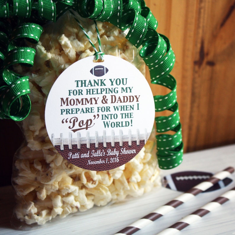 Football Baby Shower Party Favor Gift Tags Ready to POP Etsy