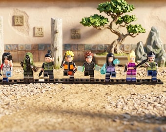 8 Naruto Mini Figures Set with Konoha Team 8 10 Shikamaru Hinata Shino Ino Choji Kiba, Custom Building Blocks Collectibles, Gift for Fans