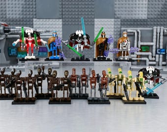 10 Star Wars Anime Mini Figures Set with Bloodied General Grievous Chrome Blue Black Stealth MagnaGuard, Custom Blocks Collectibles