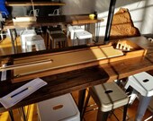 Miniature 3 foot long, Bowling Shuffle Board game. Wooden bowling game. Table top bowling game. Table top shuffle board game.