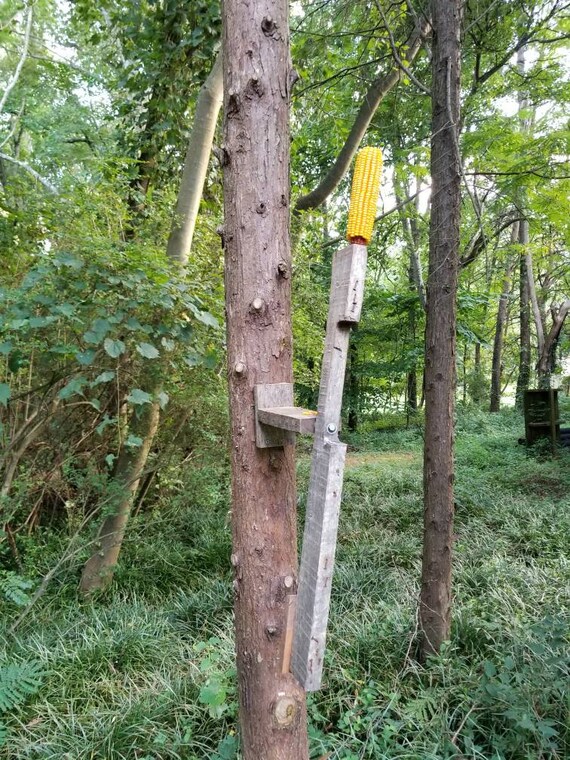 Squirrel Feeder Spinning Squirrel Feeder Rustic Turning Etsy