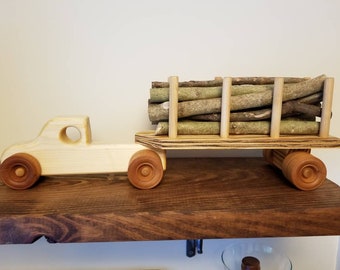 Log Truck, Wooden Log Truck, wooden toys, cars and trucks, toys,