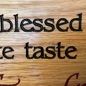 Carved plaque in rustic reclaimed plywood. I've been blessed with Exquisite taste in Wine & Friends image 8