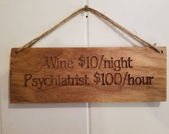 Wooden sign, rustic wood sign, reclaimed wood sign, wine sign, wooden plaque