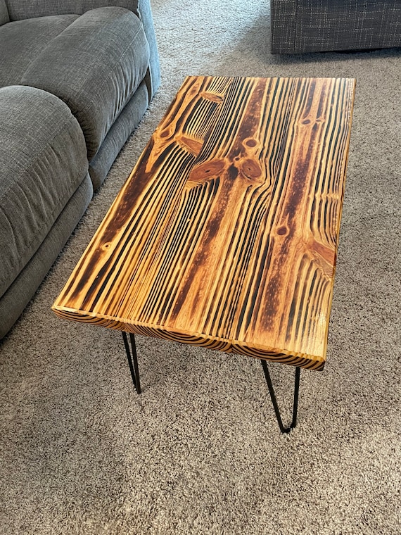 Shou Sugi Ban Coffee Table. FREE SHIPING. Wooden Coffee Table. Pin