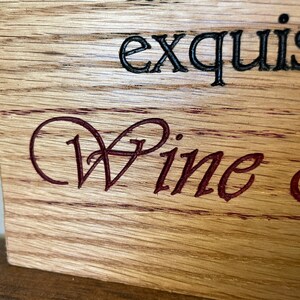 Carved plaque in rustic reclaimed plywood. I've been blessed with Exquisite taste in Wine & Friends image 9