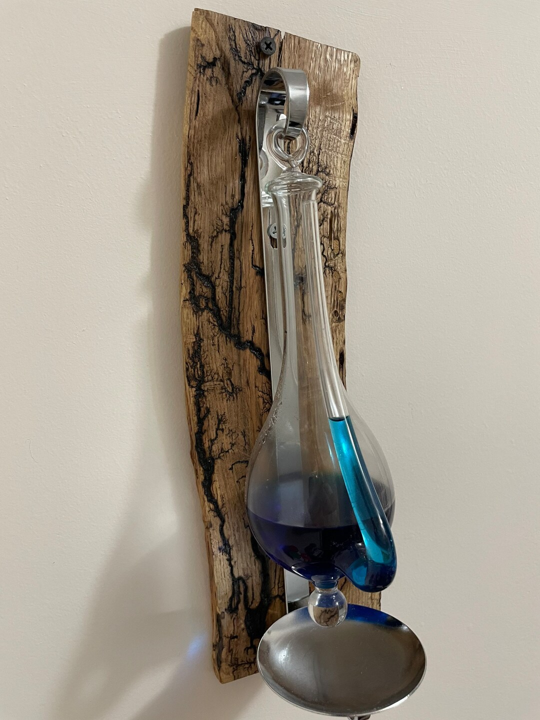 Old World Glass Barometer Used Since the Viking Days. Storm Glass