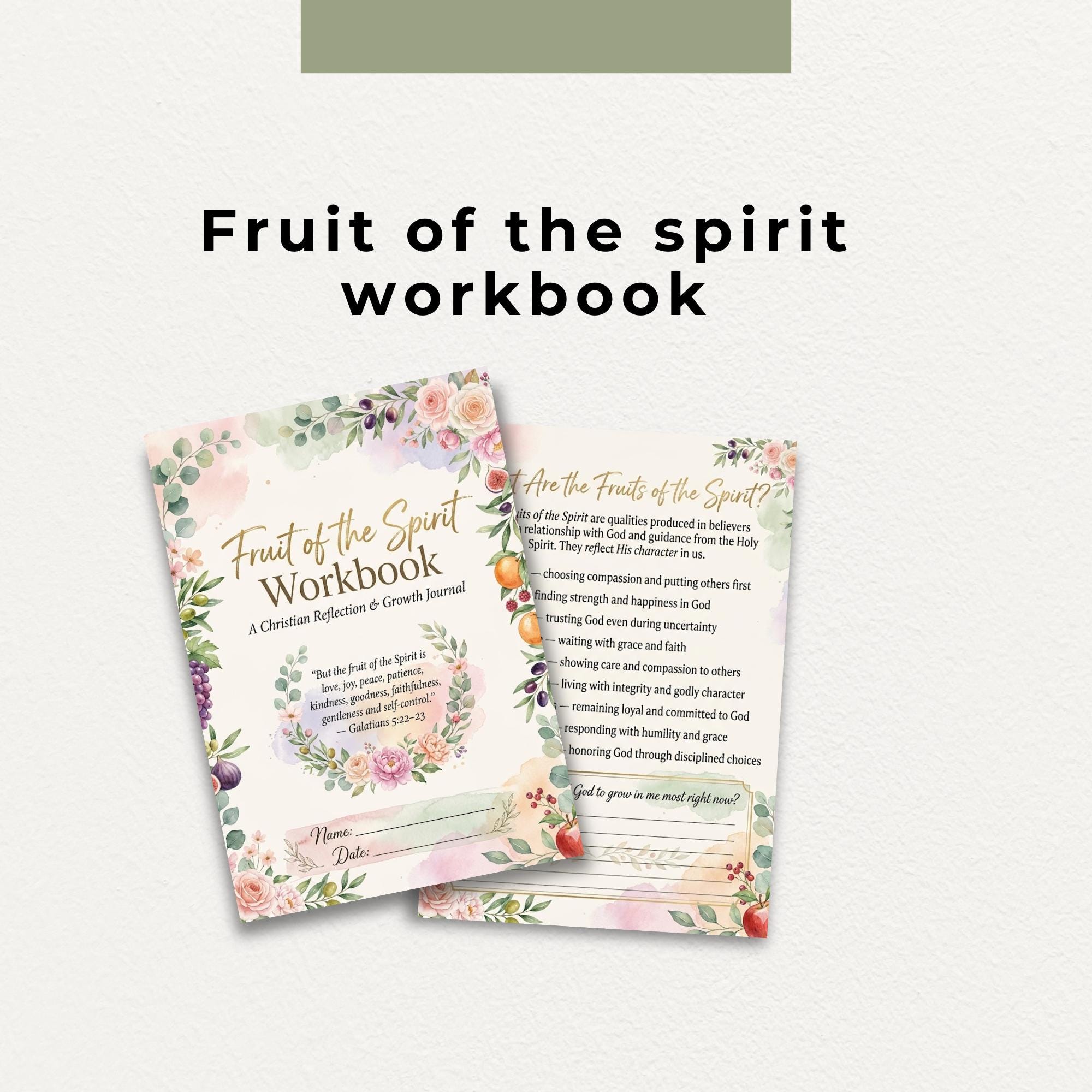 Fruit of the Spirit Workbook Printable | Christian Bible Study Journal ...