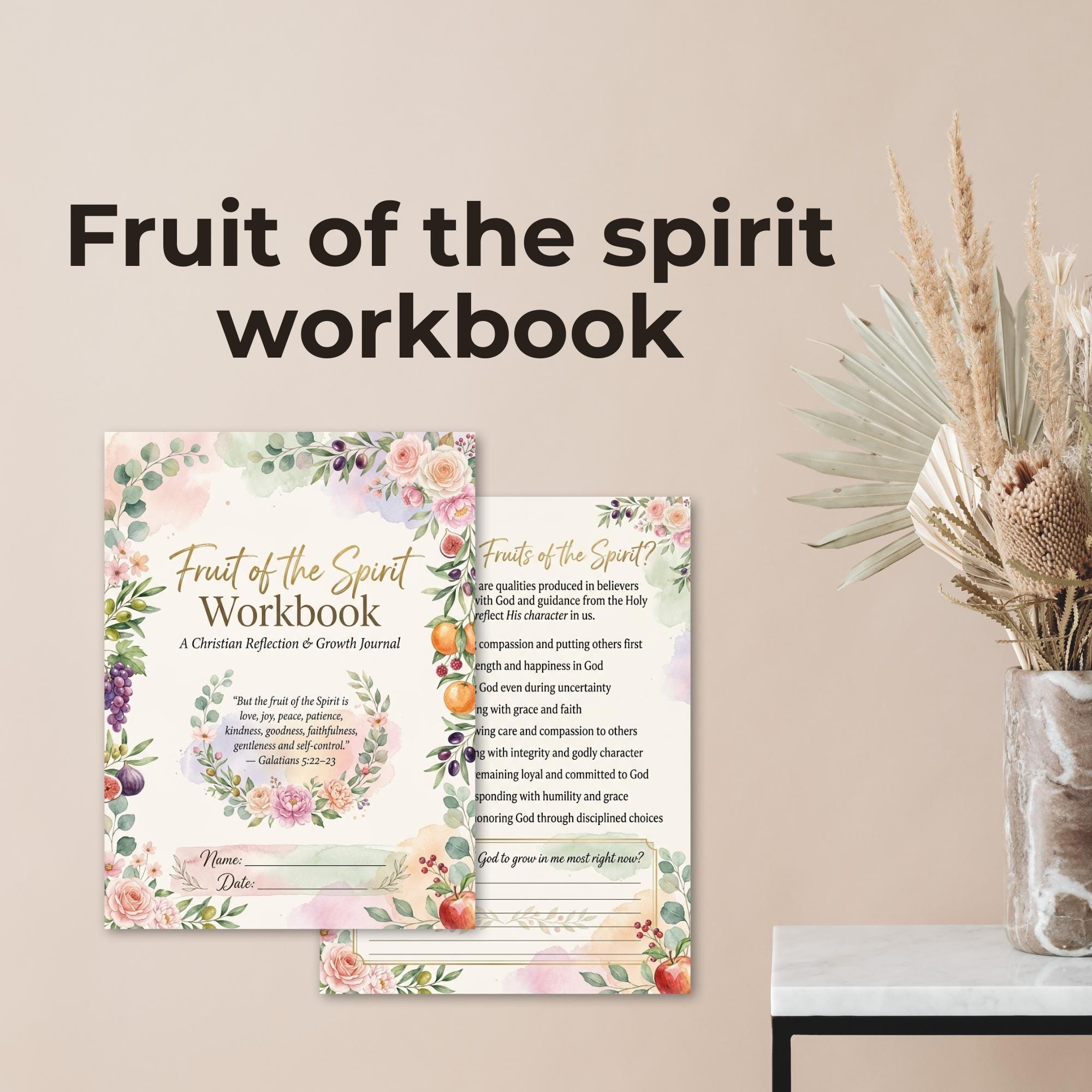 Fruit of the Spirit Workbook Printable | Christian Bible Study Journal ...