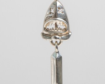 Single Sterling silver shark earring