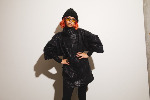 Zebra 80's 90's leather jacket coat