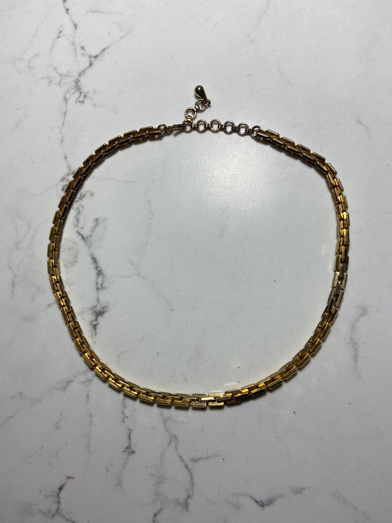 Vintage Chunky 90s gold choker chain image 6