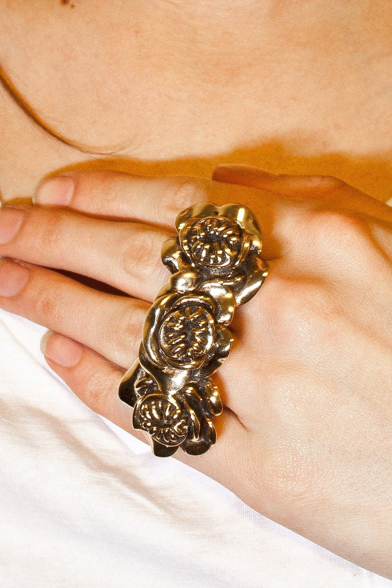 ROSE OF TEETH Double Knuckle Ring Size 7.5 image 2