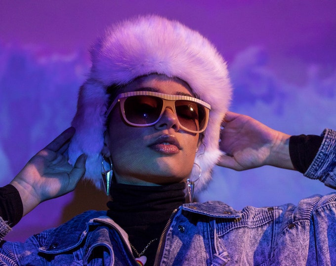 SOLD! White Fur Silver Hat