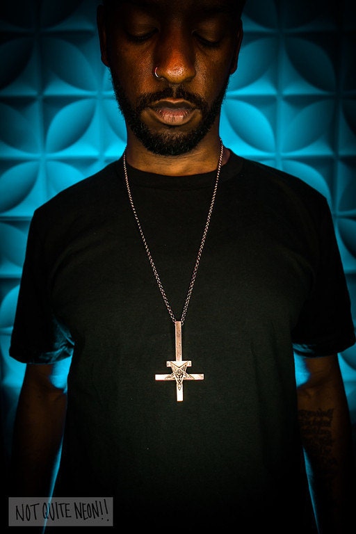 Gold upside down cross pendant deals