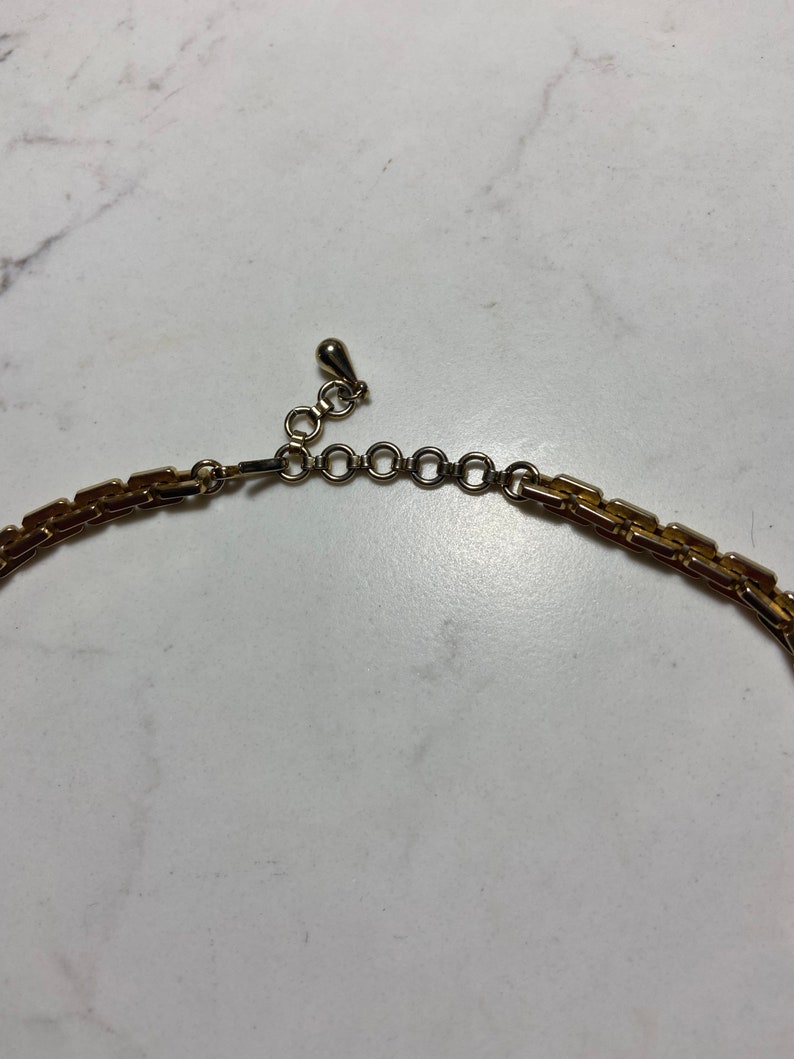 Vintage Chunky 90s gold choker chain image 4