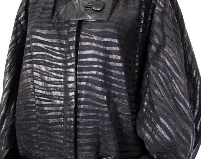 Zebra 80's 90's leather jacket coat