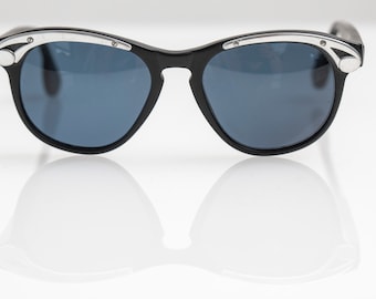 Vintage black and silver L.A. eyeworks sunglasses