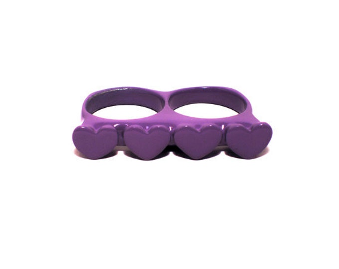 Ultra Violet ring Loveknuckles double knuckle heart ring