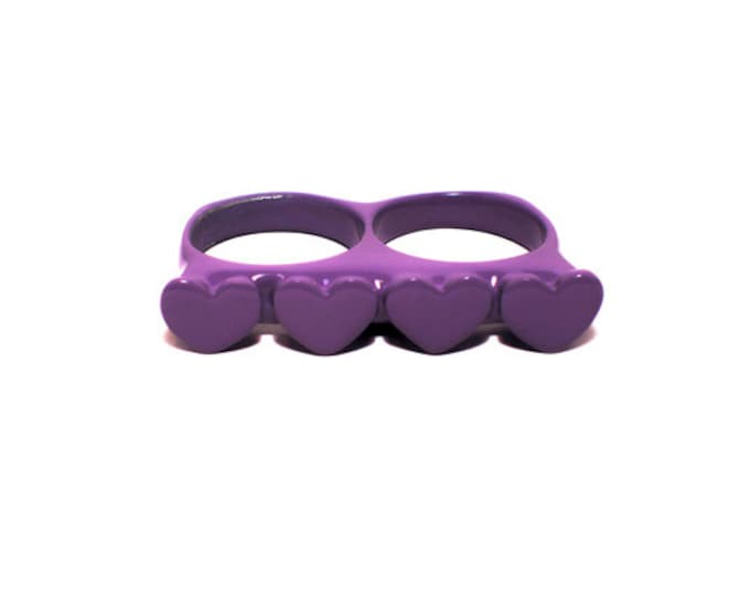 Ultra Violet ring Loveknuckles double knuckle heart ring