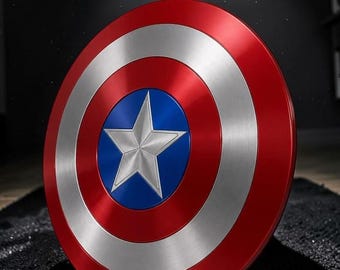 Captain America Inspired Metal Shield Replica Cosplay Prop, Display Collectible, Superhero Decor