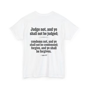 Camiseta con cruz y versículo bíblico de Lucas 6:37 / Camiseta con escritura cristiana