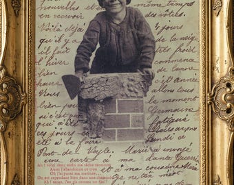 1902 French Chimney Sweep Postcard Print – Grinning Ramoneur, Whimsical French Wall Art (Digital Download)
