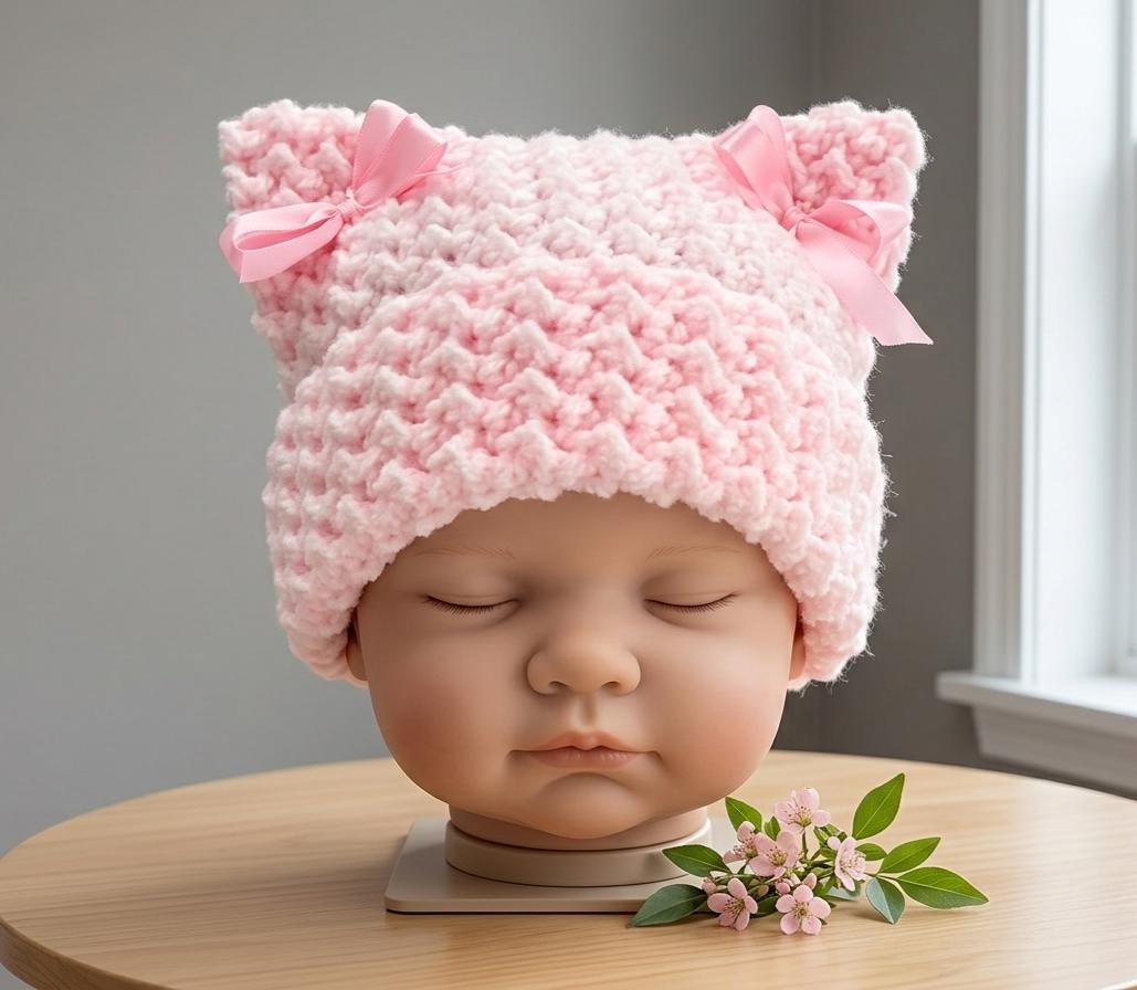 30 Baby Hat Crochet Patterns for Sweet Handmade Gifts and Everyday Warmth 27 Cat Ear Baby Hat Crochet Pattern