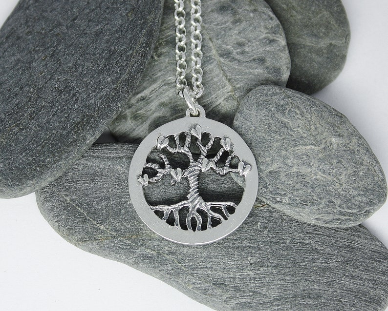 Tree of life Necklace, Sterling Silver tree of life pendant, Silver Tree of Life Necklace, Metalsmith, Silversmith. Handmade Jewelry image 2