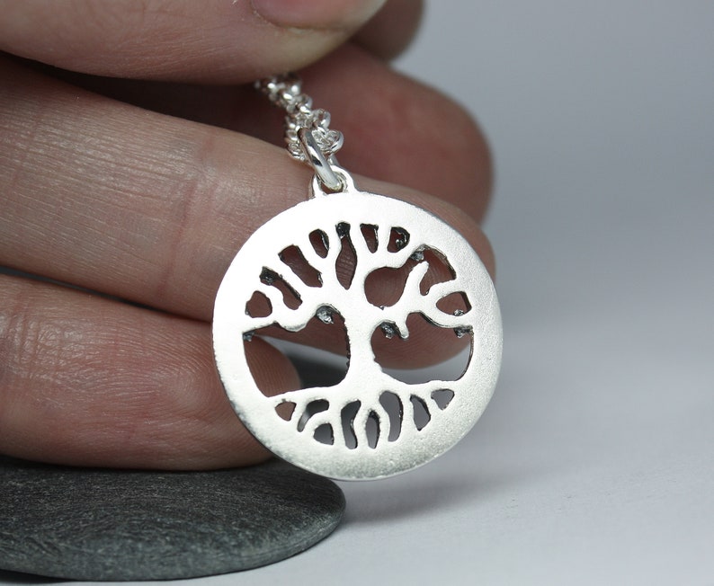 Tree of life Necklace, Sterling Silver tree of life pendant, Silver Tree of Life Necklace, Metalsmith, Silversmith. Handmade Jewelry image 5