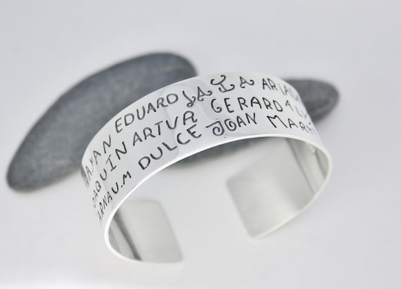 Handwriting cuff bracelet discount