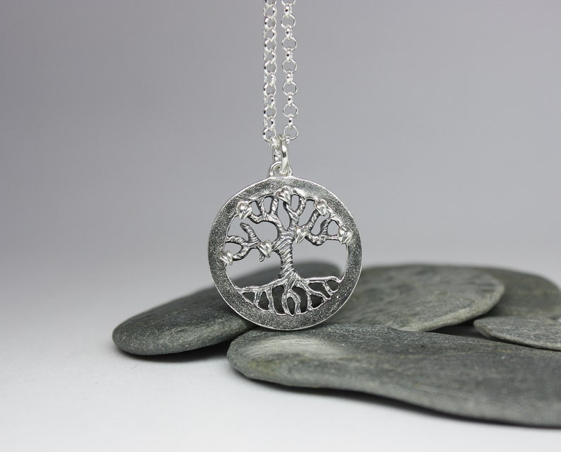 Tree of life Necklace, Sterling Silver tree of life pendant, Silver Tree of Life Necklace, Metalsmith, Silversmith. Handmade Jewelry image 3