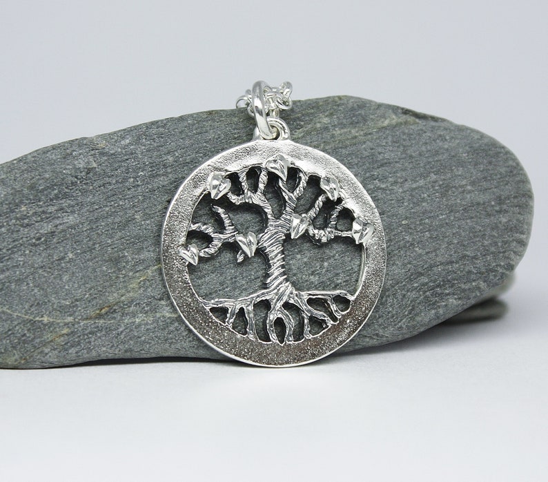 Tree of life Necklace, Sterling Silver tree of life pendant, Silver Tree of Life Necklace, Metalsmith, Silversmith. Handmade Jewelry image 1