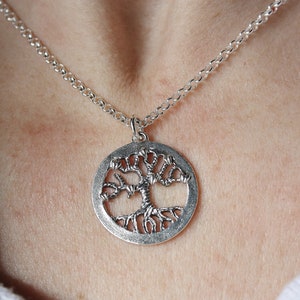 Tree of life Necklace, Sterling Silver tree of life pendant, Silver Tree of Life Necklace, Metalsmith, Silversmith. Handmade Jewelry image 6