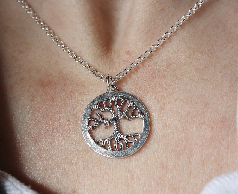 Tree of life Necklace, Sterling Silver tree of life pendant, Silver Tree of Life Necklace, Metalsmith, Silversmith. Handmade Jewelry image 6