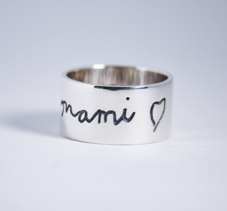 ACTUAL HANDWRITING RING. Custom Handwriting Ring. Personalized Etsy
