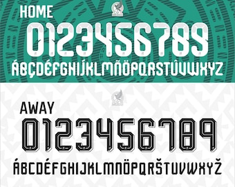 Mexikos tröja VM 2026 typsnitt vektor fotbollsdesign SVG (digital nedladdning)