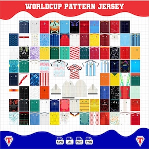 サッカーユニフォーム柄セット – 2026年ワールドカップ版（デジタルプリント）
