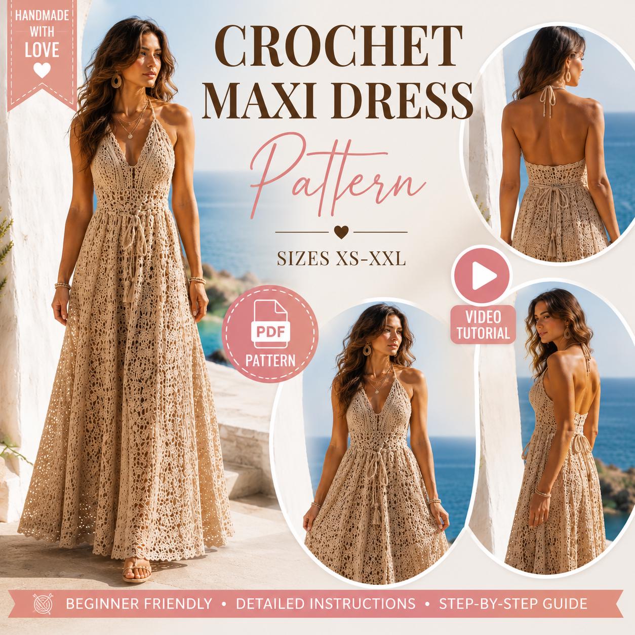 40 Maxi Dress Crochet Patterns to Make Stunning Handmade Outfits 5 Crochet Maxi Dress