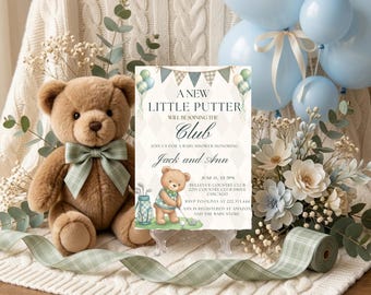 Editable Golf Baby Shower Invitation Template, Little Putter Theme (Digital Download)