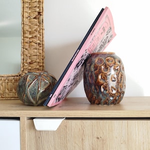 Handmade Sculptural Ceramic Vase, Carved Geometric Stoneware Pot, Unique Organic Decorative Vase, Wabi Sabi Shelf Decor, Artisan Home Gift