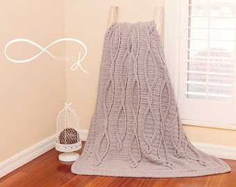 Infinity Crochet Upstream Blanket Afghan Crochet Pattern, An exciting and innovative easy way to create stunning crochet cables!