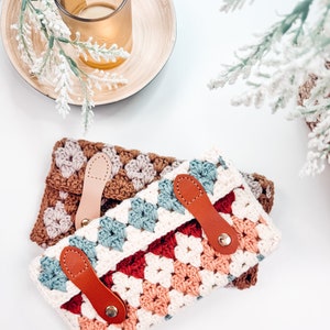 CROCHET PATTERN + VIDEO Granny Stitch Crochet Clutch Pattern, Fun & Easy Colorwork with A Video Tutorial and Chart Instructions.