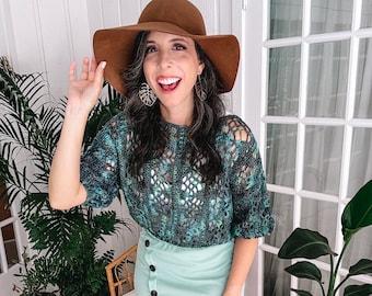 CROCHET PATTERN + VIDEO Key Largo Crochet Top Pattern, Size X-Small to 5x Crochet Pattern, Spring & Summer Women's Wear Fashion