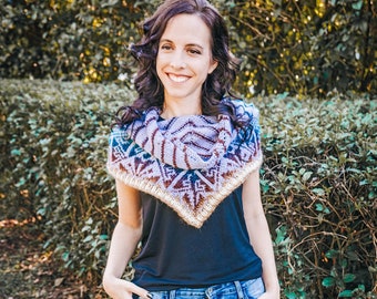 Prism Knit Cowl Instant Download Pattern, Knit Pattern, Women's Fashion & Gifts, Knit Colorwork, Knit Cowl Pattern