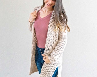 Campside Crochet Cardigan Instant Download PDF Pattern, Adult and Plus Size Crochet Pattern, Fall & Winter Wear Fashion