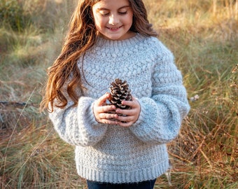 CROCHET PATTERN + VIDEO Macchiato Child Sweater Crochet Pattern, Sizes Baby, Toddler, Child, Teen, 1-16 Years, Video Tutorial Included