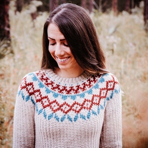 CROCHET PATTERN + VIDEO Arizona Fair Isle Crochet Sweater Dress, xs-5x sizes, Pullover Crochet Colorwork Pattern, Video Tutorial Incl.