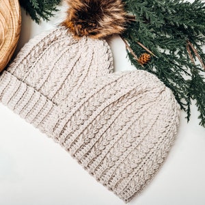 CROCHET PATTERN + VIDEO Snowy Wheat Puff Stitch Crochet Hat Pattern, Instant Download. Winter Beanie in Sizes Newborn to Adult. Crochet Flat